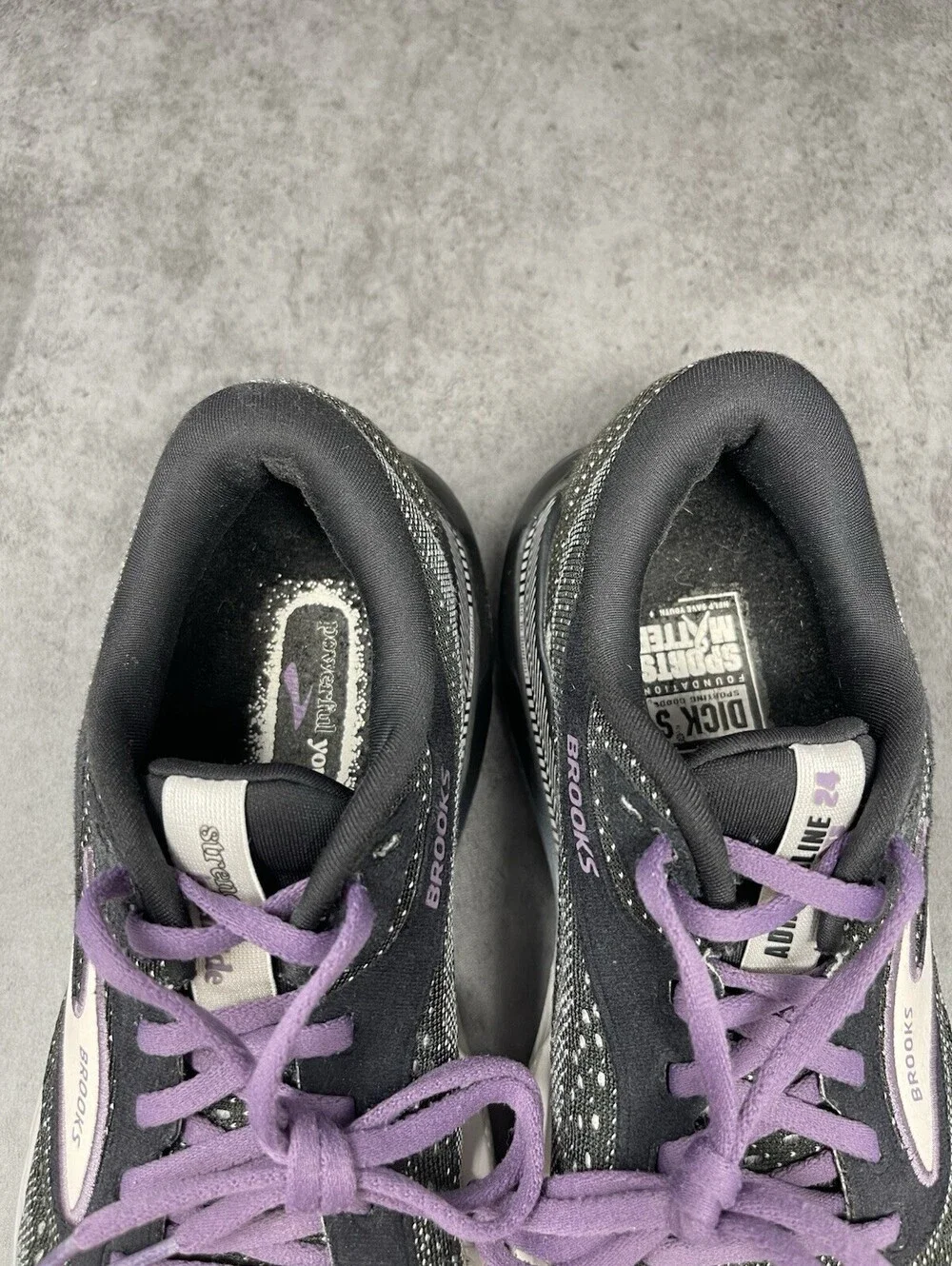 Brooks Adrenaline GTS 24 Running Shoes Womens Size 6.5 Black Lilac Purple